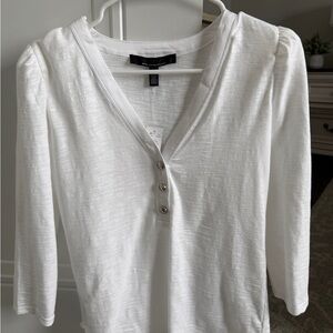 White House Black Market White Button-Down Shirt
